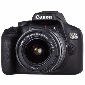 Aparat foto DSLR CANON EOS 4000D, 18 MP, Wi-Fi, negru + Obiectiv 18-55mm SEE