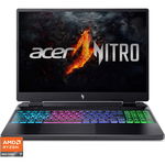 Laptop Gaming Acer Nitro 16 AN16-42-R2TZ cu procesor AMD Ryzen™ 9 8945HS pana la 5.2GHz, 16'', WQXGA, IPS, 165Hz, 32GB DDR5, 1TB SSD, NVIDIA® GeForce RTX™ 4070 8GB GDDR6, No OS, Obsidian Black