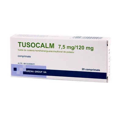 Tusocalm 7,5mg/120mg, 20 comprimate, Arena, ARENA GROUP