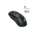 AS GAMING MOUSE GLADIUS 3, Classic asymmetrical wireless gaming mouse with tri-mode connectivity (2.4 GHz, Bluetooth, wired USB 2.0), specially tuned 26,000 dpi with 1% deviation, instant button actuation, exclusive Push-Fit Switch Socket II, laser-engra, Asus