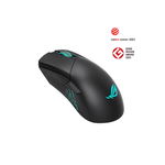 AS GAMING MOUSE GLADIUS 3, Classic asymmetrical wireless gaming mouse with tri-mode connectivity (2.4 GHz, Bluetooth, wired USB 2.0), specially tuned 26,000 dpi with 1% deviation, instant button actuation, exclusive Push-Fit Switch Socket II, laser-engra, Asus