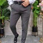 Pantaloni eleganti gri, croiala conica- PN782, 