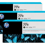 HP Pachet cu 3 cartuşe de cerneală DesignJet 771C Negru mat B6Y31A, HP