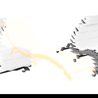 vidaXL Șezlonguri cu perne 2 buc., alb crem, lemn masiv de acacia