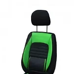 Set huse scaune auto universale, piele ecologica verde cu material textil negru, fata-spate