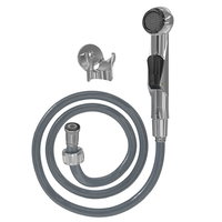 Dus igienic de mana cromat, cu furtun gri plastic 120cm, buton actionare in partea interioara   4033-PLS, Mega