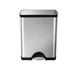 Cos de gunoi dreptunghiular, cu pedala, 50 L, inox, Brushed - simplehuman