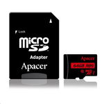 Card microSDXC UHS-I Apacer 64GB clasa10 cu adaptor SD, Apacer