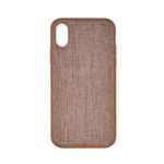 Carcasa iPhone X Occa Linen Car Brown (margini flexibile, material textil, placuta metalica integrat, Occa