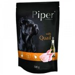 Hrană umedă câini adulți, Piper, cu Carne de Prepelița plic 500g, Dolina