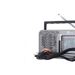 Set Radio Portabil AM/FM/SW1-8 10 Benzi, Acumulator Inclus, Soundvox(TM) FP-1820R, Argintiu si Boxa Portabila Centenar BT-90, Inter-Line Company SRL