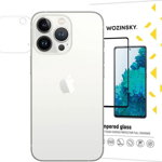 Folie protectie camera foto, Wozinsky, Sticla securizata, 9H, Compatibila cu iPhone 13 Pro Max, Transparent/Negru