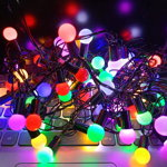 Instalaţie de Crăciun 7 m multicolor cu globulete, 