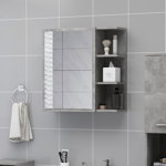 vidaXL Dulap de baie cu oglindă, gri beton, 62,5 x 20,5 x 64 cm, vidaXL