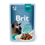 BRIT Premium, File Vită, plic hrană umedă pisici, (în sos), 85g, Pachet 48 bucati, Brit