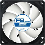 FAN FOR CASE ARCTIC   'F8 PWM PST' 80x80x25 mm, w/ PWM & cablu PST, low noise FD bearing (AFACO-080P0-GBA01), Ugreen