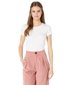 Imbracaminte Femei Majestic Filatures Soft Touch Flat-Edge Short Sleeve Crew Neck Tee Blanc, Majestic Filatures