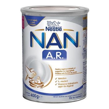 Lapte praf Nan AntiRegurgitare +0 luni, 400g, Nestle, Nestle