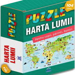 Harta lumii. Puzzle 104 piese, LIBHUMANITAS