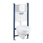 Set vas WC cu rezervor, mecanism și capac GROHE Solido, evacuare orizontală, alb