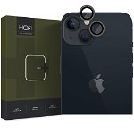 Set 2 protectii sticla camera foto HOFI CamRing compatibil cu iPhone 14 / 14 Plus / 15 / 15 Plus Black, Glass Pro