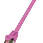 Cablu Patchcord Logikink Cat.6 S/FTP PIMF PrimeLine 1,50m, roz, LogiLink