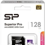 Micro SDXC 128GB UHS-I U3 V30 +adapter up to 100MB/s, SILICON-POWER