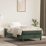 vidaXL Saltea de pat cu arcuri, verde închis, 90x200x20 cm, catifea, vidaXL