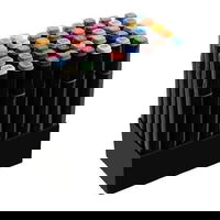 Set markere/carioci, 2 capete, cu husa, diverse culori, 40 buc, IsoTrade Set markere/carioci, 2 capete, cu husa, diverse culori, 40 buc, IsoTrade