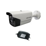 Camera supraveghere exterior Hikvision Ultra Low Light TurboHD DS-2CE16D8T-IT3F, 2 MP, IR 60 m, 2.8 mm + alimentator, HikVision