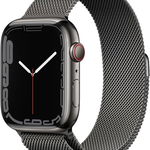 Apple Watch Series 7 GPS + Cellular, 45mm, Graphite Stainless Steel Case, Graphite Milanese Loop