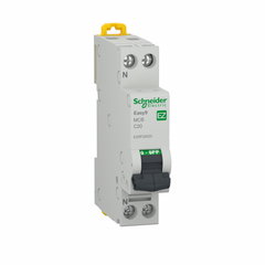 Siguranta automata 20A, 1P+N, curba B, Schneider Electric EZ9P32120