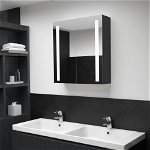 Dulap de baie cu oglindă și LED, 62x14x60 cm, Casa Practica