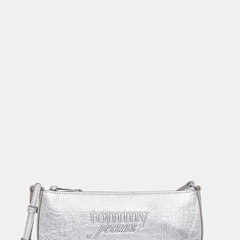 Geantă Tommy Jeans Tjw Must Metallic Shoulder Bag AW0AW18457 Argintiu