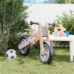 vidaXL Bicicletă de echilibru pentru copii, imprimeu și Gri, vidaXL
