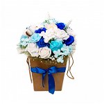 Aranjament floral Mister Blue, 33cm