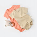 Set 2 body-uri bebe unisex -100% bumbac organic - Roz/Crem, BabyCosy (Marime: 6-9 luni)