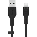 Cablu de incarcare Belkin, Boost Charge Flex, Silicon, USB-A la tip Lightning, 2M, Negru