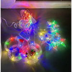 Perdea de Crăciun LED,3M ,10 figurine cerculeț si stele, interconectabila, de exterior/interior, LED turnat, 