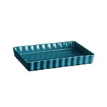 Tava ceramica pentru tarte, Mediterranean Blue, Emile Henry, 33.5 x 24 cm, 603860, ceramica, Albastru