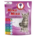 
Asternut Igienic pentru Pisici Miau-Miau, Silicat Lavanda, 3.8 l
