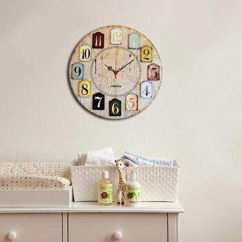 Ceas decorativ de perete Home Art, 238HMA3143, Multicolor
