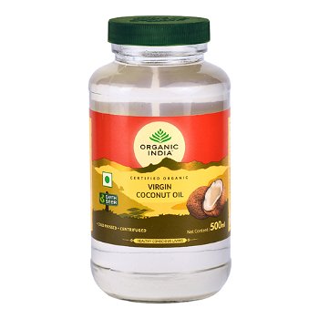 ORGANIC INDIA Ulei (Extra)Virgin de Cocos Premium 500ml | Nerafinat, 100% Certificat Organic, Extras la Rece si Unic Centrifugat, 