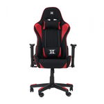 Scaun gaming X by Serioux, Torin, ajustabil, material textil, piston pe gaz, manere reglabile, baza stea cu 5 picioare, greutate maxima admisa 150Kg, perne detasabile, negru si rosu, SERIOUX