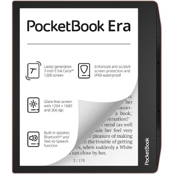 700 Era Copper e-book reader Touchscreen 64 GB Black, Copper, PocketBook