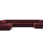 Coltar panoramic stanga 7 locuri, Ruby, Micadoni Home, BL, 366x273x69 cm, piele ecologica, bordo, Micadoni Home