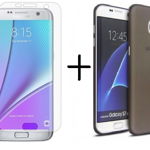 Pachet husa Samsung Galaxy S6 MyStyle, TPU slim fumuriu, cu folie de sticla gratis