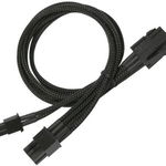 cablu adaptor PCI Express 6 pini la 6+2 pini, 30 cm, negru, Nanoxia