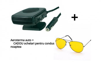 Aeroterma auto cu aer cald sau rece + Cadou, ochelari de condus, ideali pentru ceata sau ploaie, Ama Art