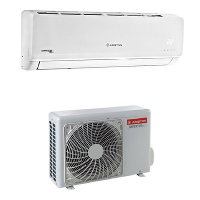 Aparat aer conditionat Ariston Prios 35, 12000 BTU, A++/A+, inverter, R32, functie incalzire, dezumidificare, mod Eco, mod Auto, Follow Me, auto-curatare, alb